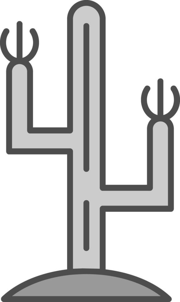 icono de dos colores de línea de cactus vector