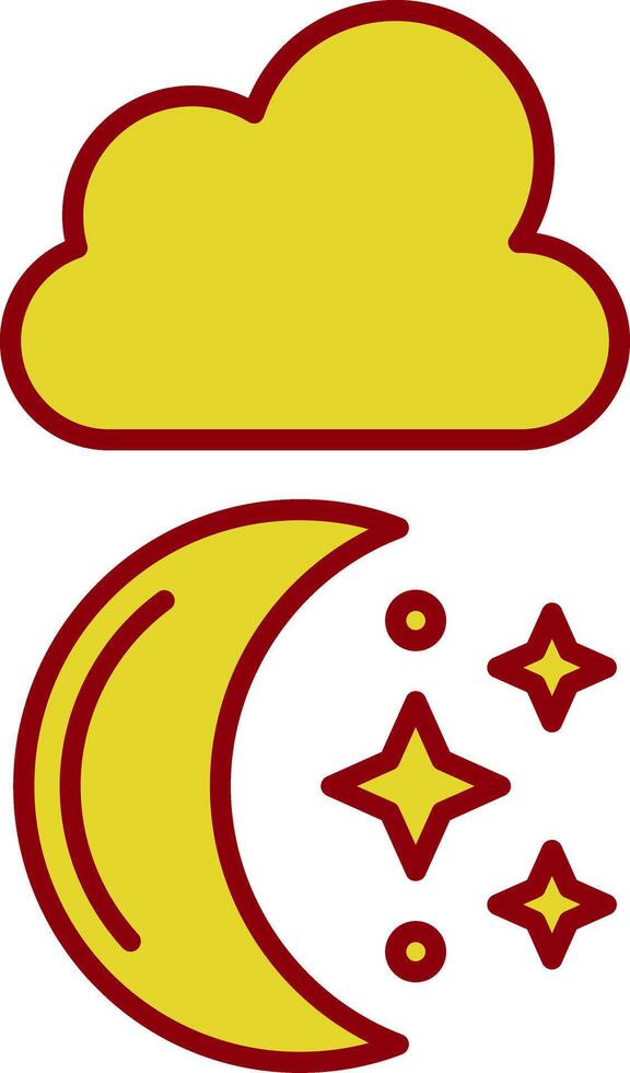 Moon Line Two Color Icon vector