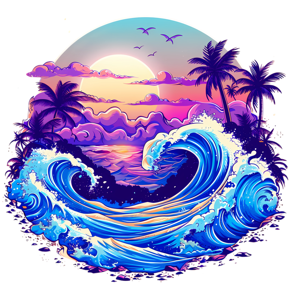 Tshirt Design Summer Concept png