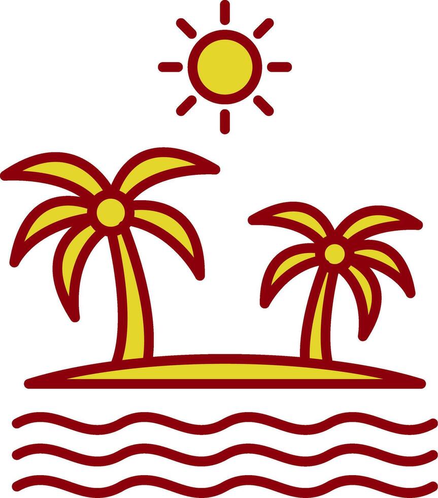 Island Line Two Color Icon vector