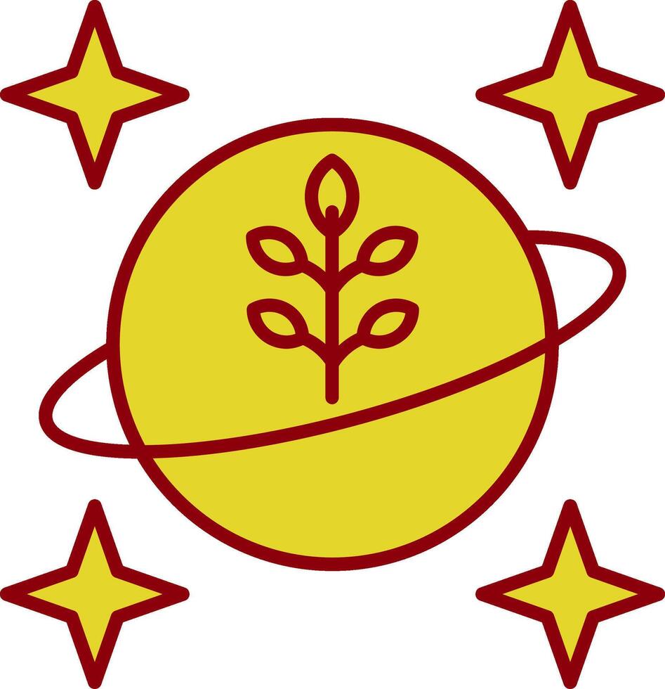 Planet Line Two Color Icon vector