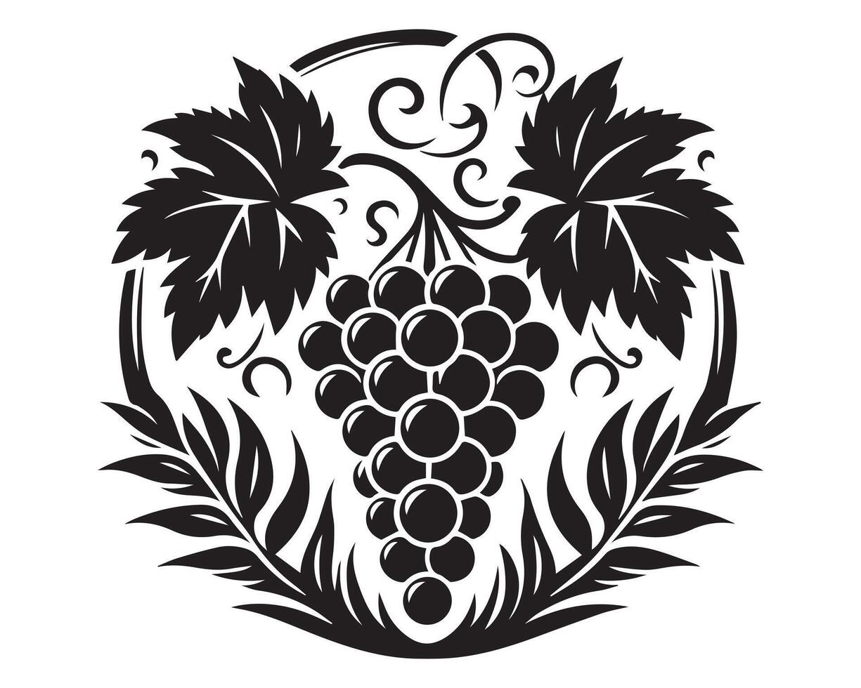 grape silhouette icon graphic logo design vector