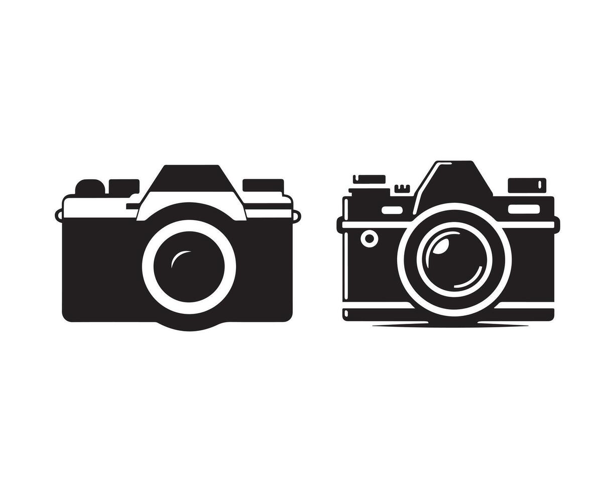 cámara silueta icono gráfico logo diseño vector