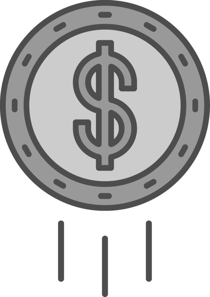 Dollar Coin Fillay Icon vector