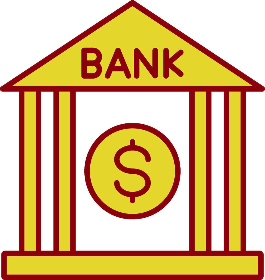 Bank Line Two Color Icon vector