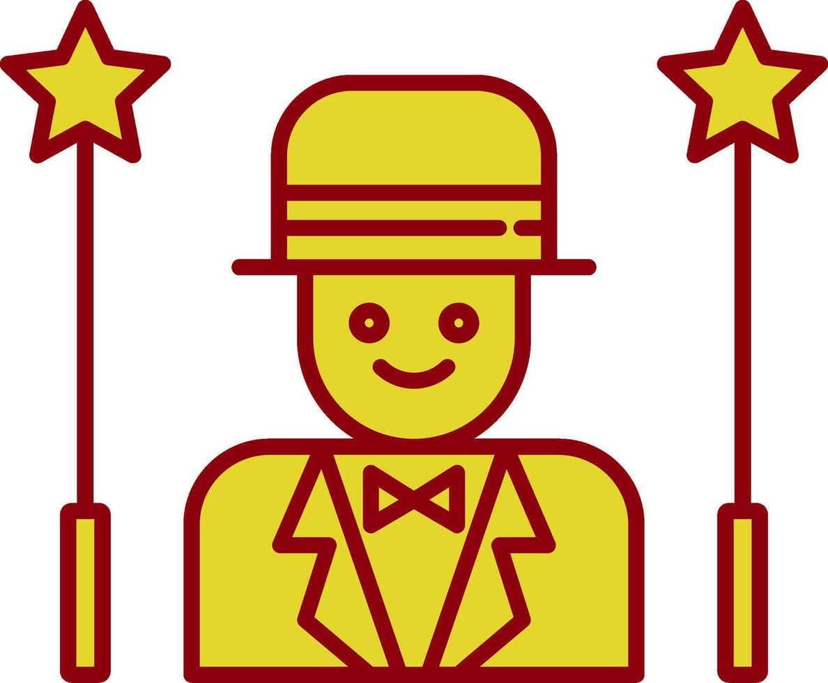 Magician Line Two Color Icon vector