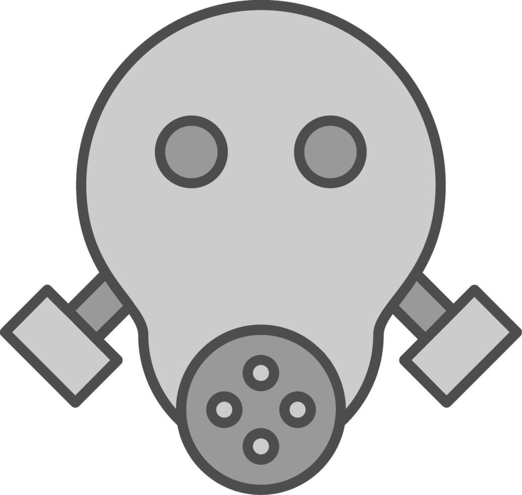 Gas Mask Fillay Icon vector