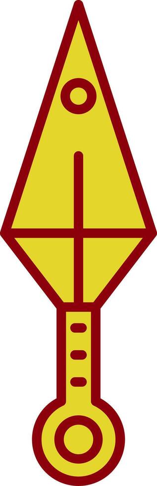 Kunai Line Two Color Icon vector