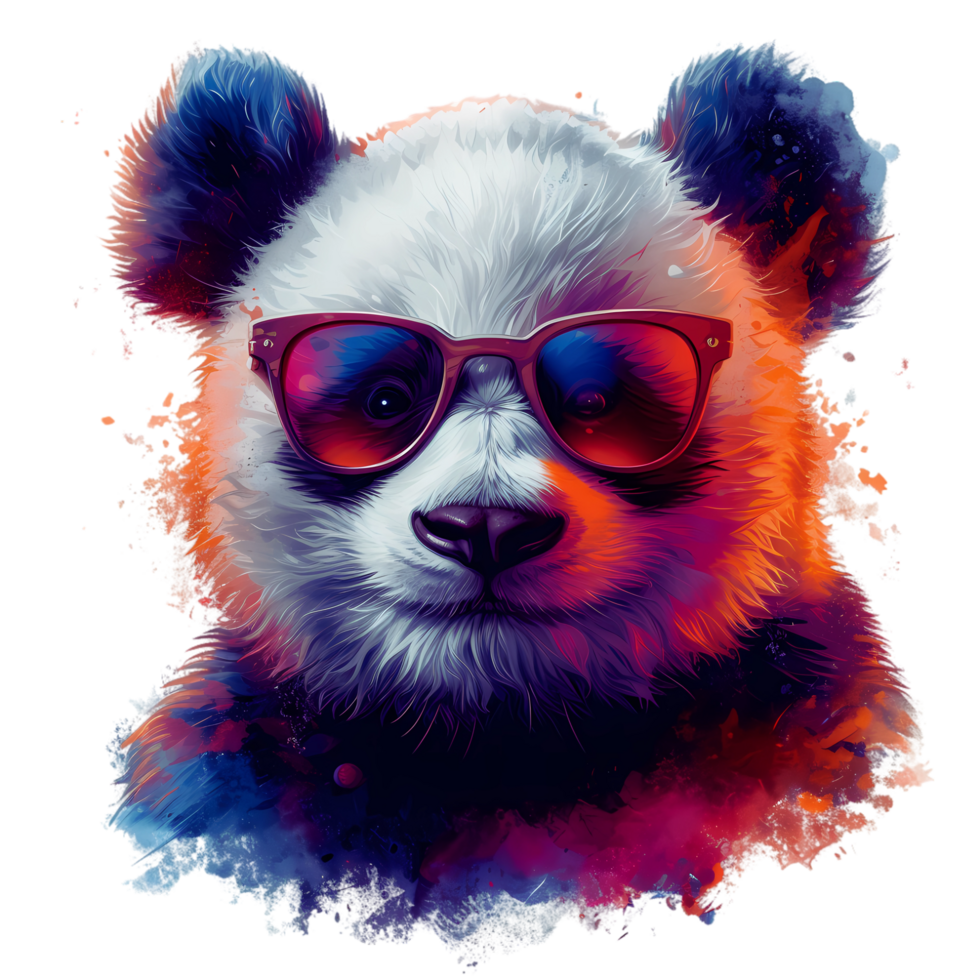 Cool Panda Wearing Sunglasses png