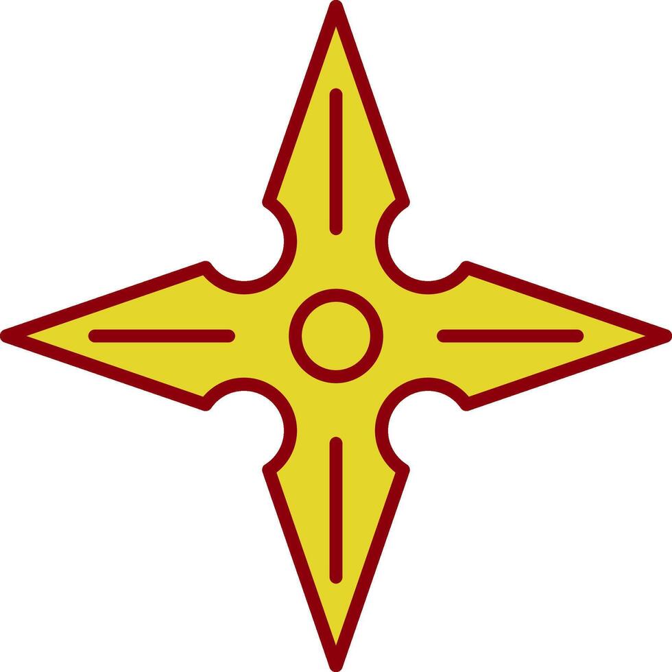 Shuriken Line Two Color Icon vector