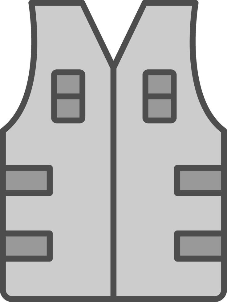 Bullet Proof Vest Fillay Icon vector