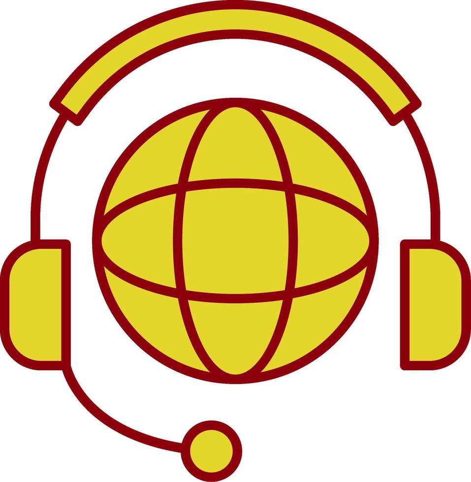 Worldwide Support Line Two Color Icon vector