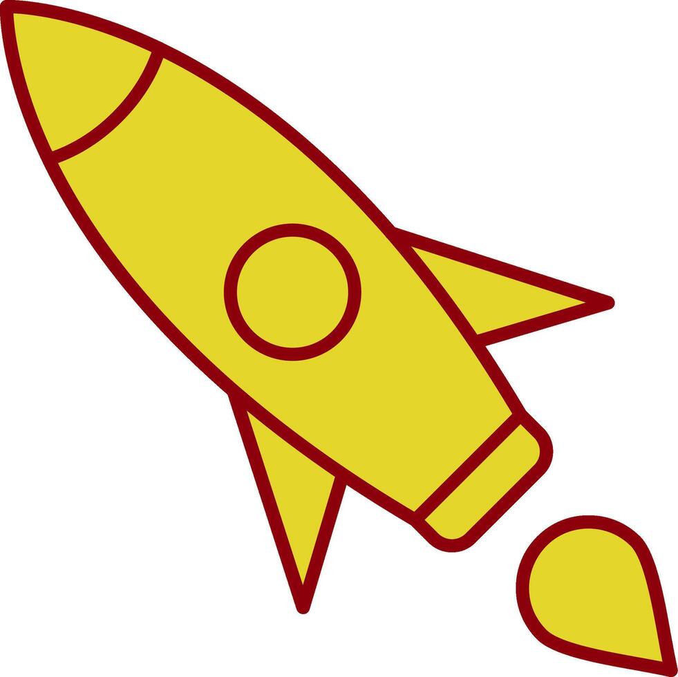 Rocket Line Two Color Icon vector