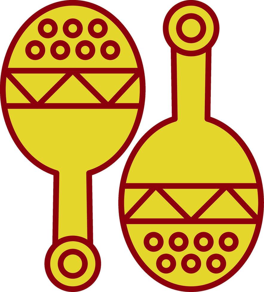 Maracas Line Two Color Icon vector