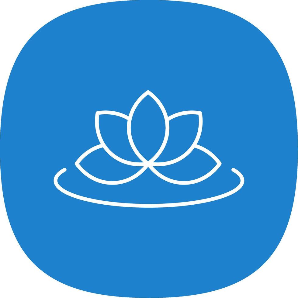Lotus Line Curve Icon vector