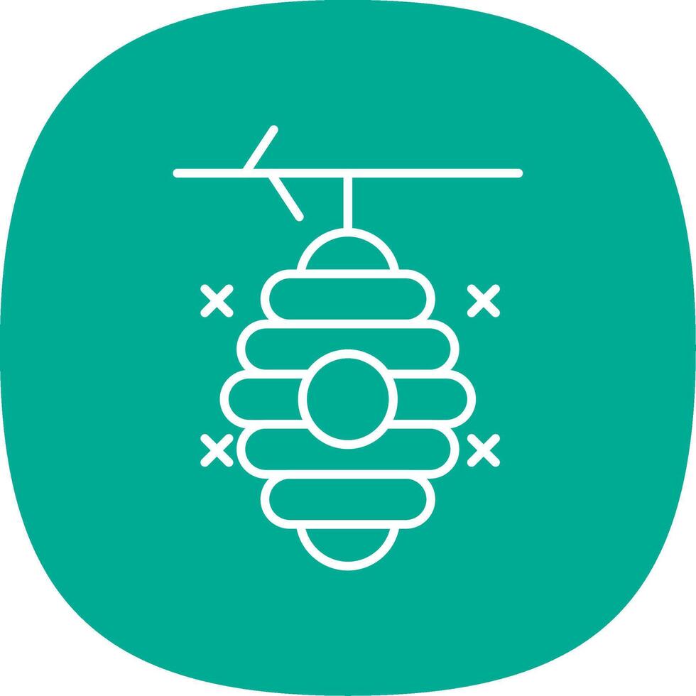 Beehive Line Curve Icon vector
