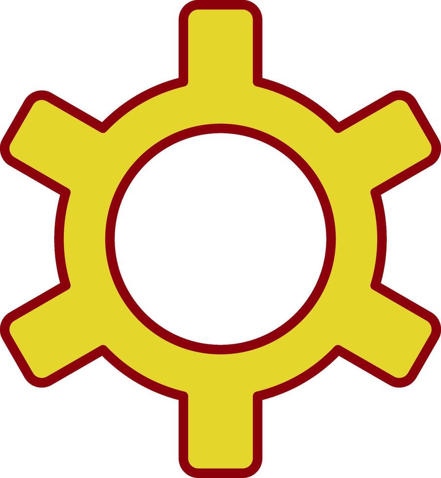 Gear Line Two Color Icon vector
