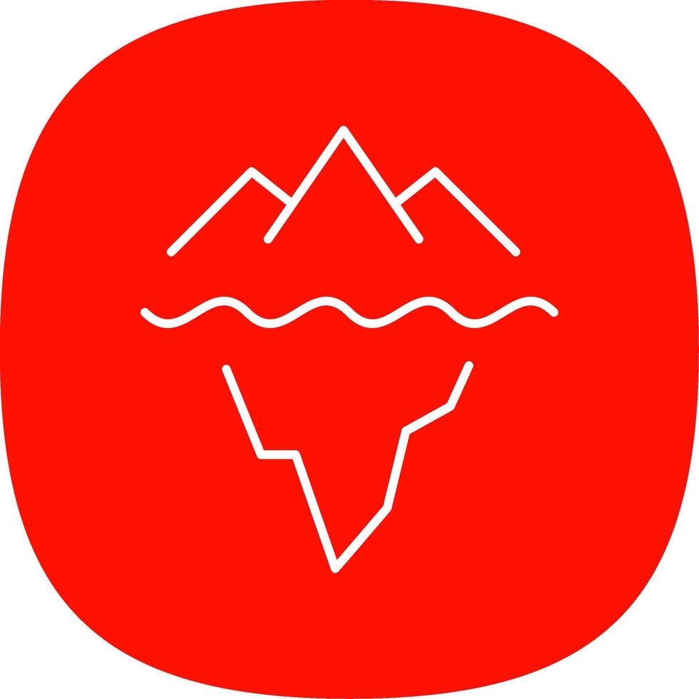 Iceberg Line Curve Icon vector