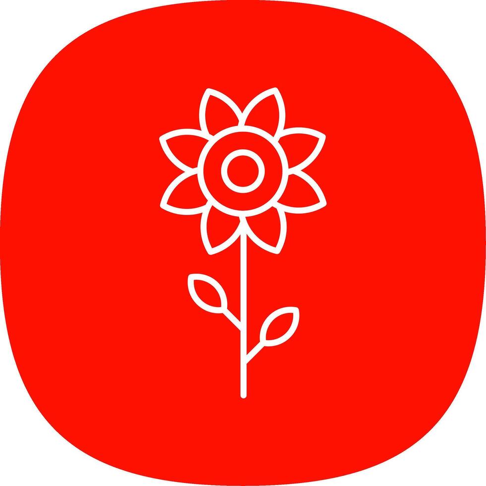 Sunflower Line Curve Icon vector