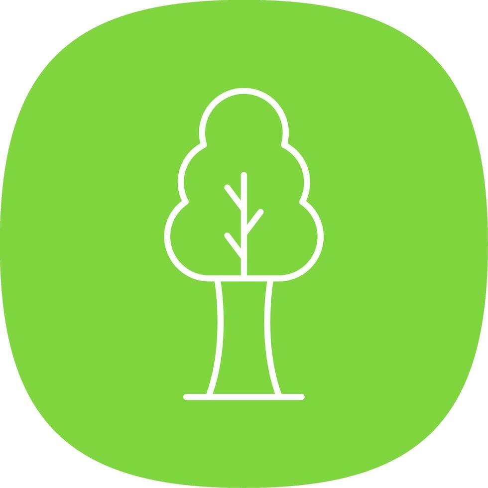 Tree Line Curve Icon vector