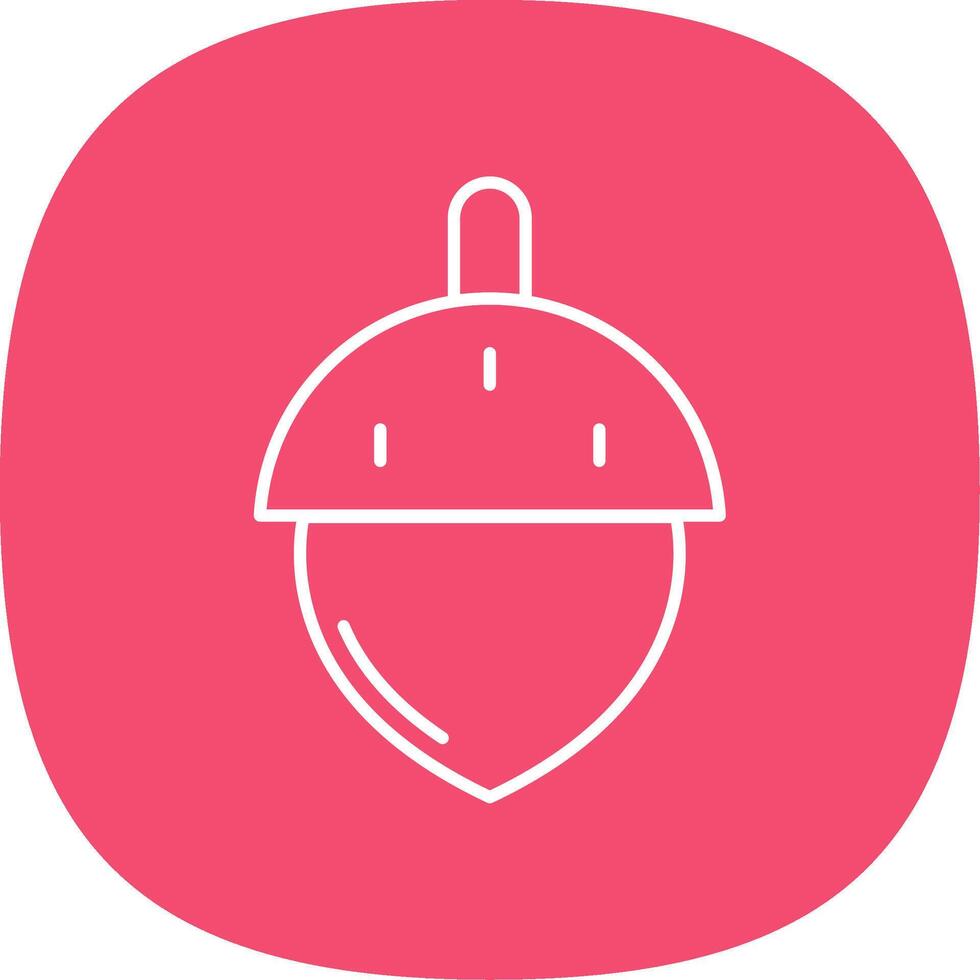 Acorn Line Curve Icon vector