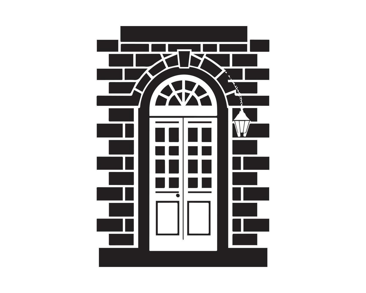 door silhouette icon graphic logo design vector