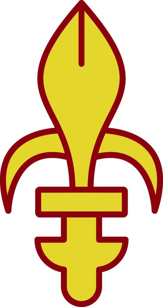Fleur de lis Line Two Color Icon vector