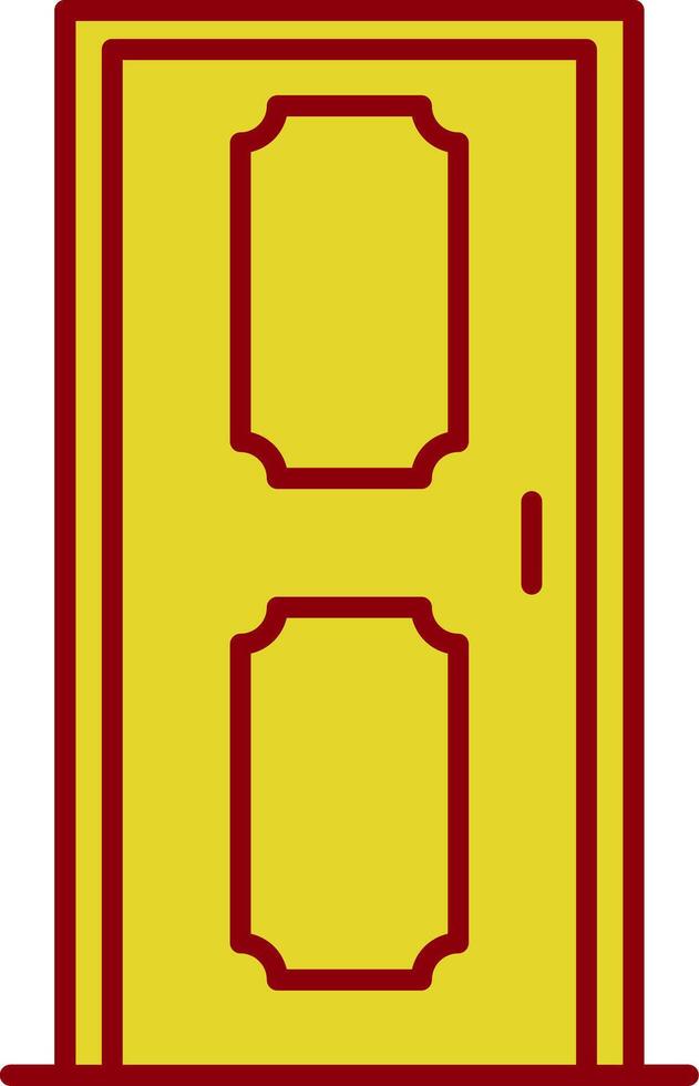 Door Line Two Color Icon vector