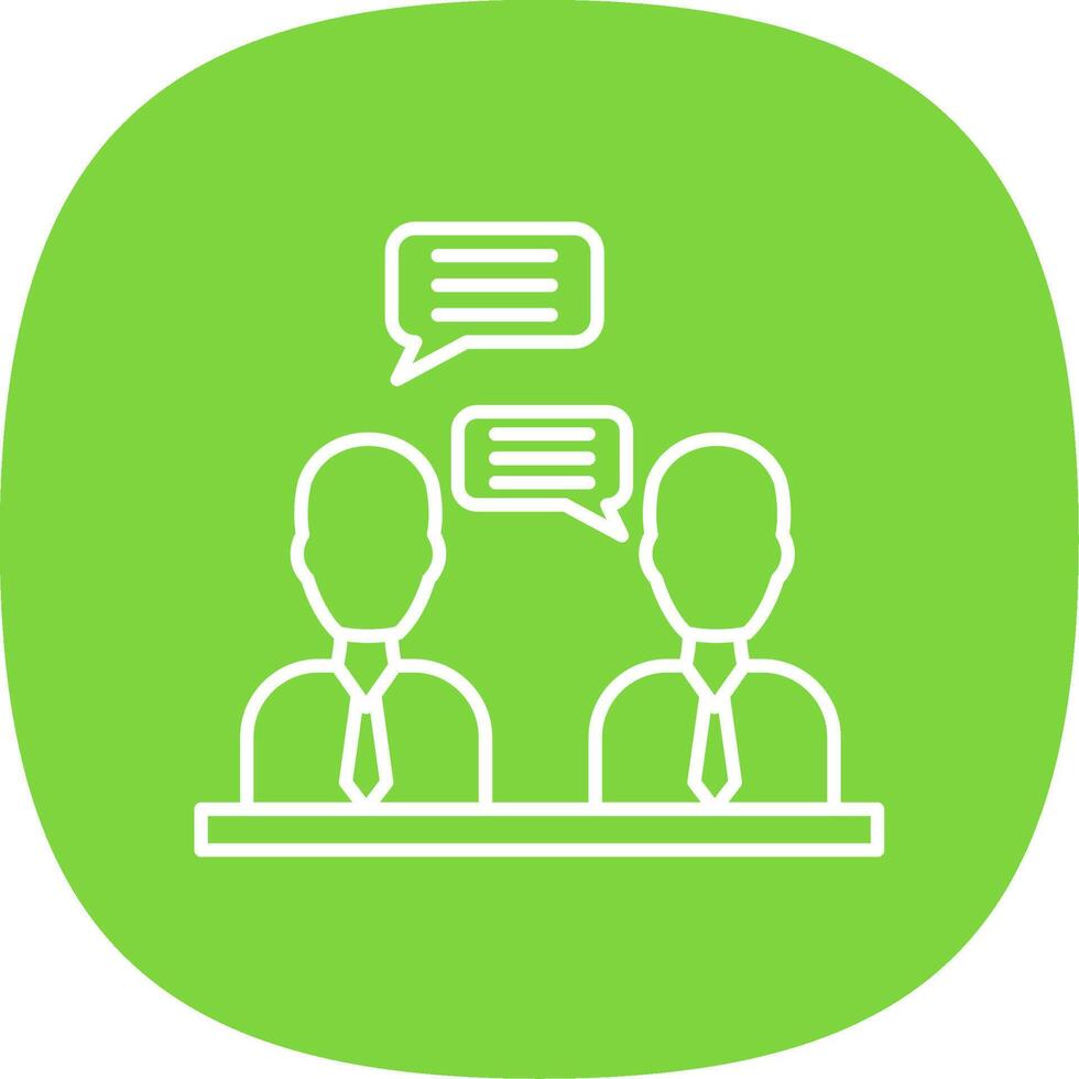 Meeting Line Curve Icon vector