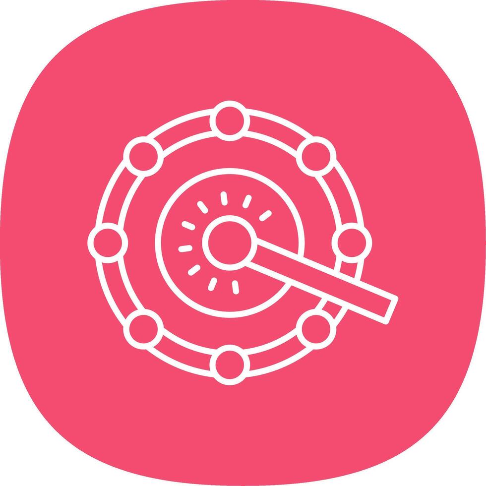 Tambourine Line Curve Icon vector