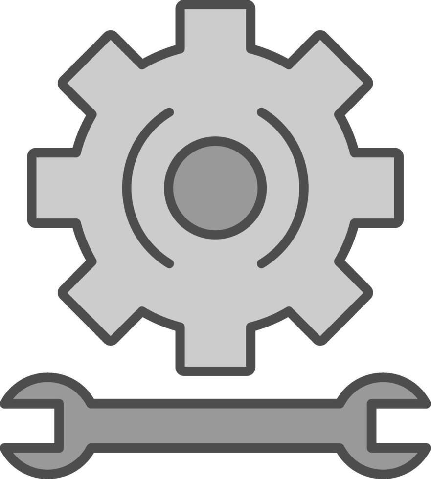 engranaje relleno icono vector