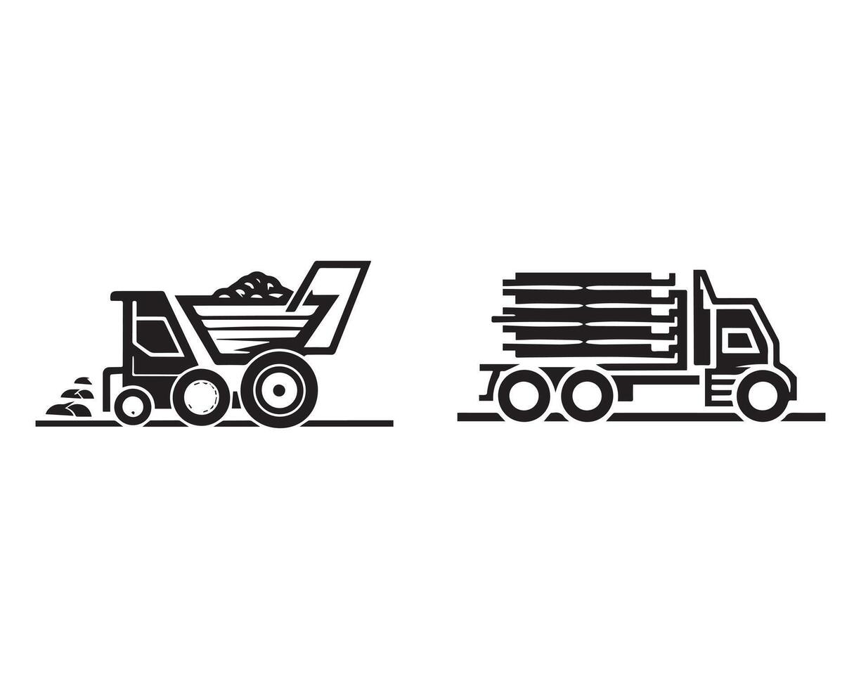 camión silueta icono gráfico logo diseño vector