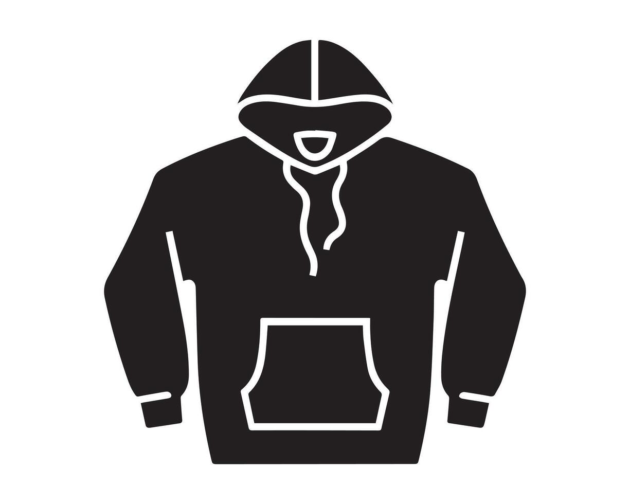 hoodie silhouette icon graphic logo design vector