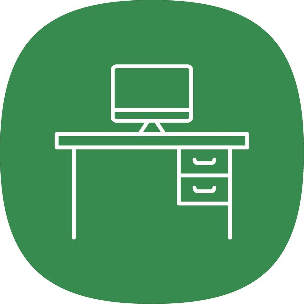 Desk Line Curve Icon vector