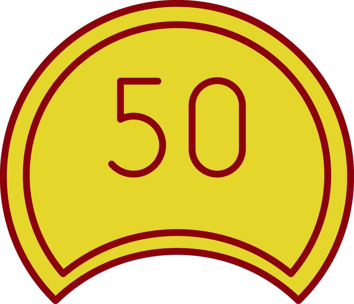 Speed Limit Line Two Color Icon vector