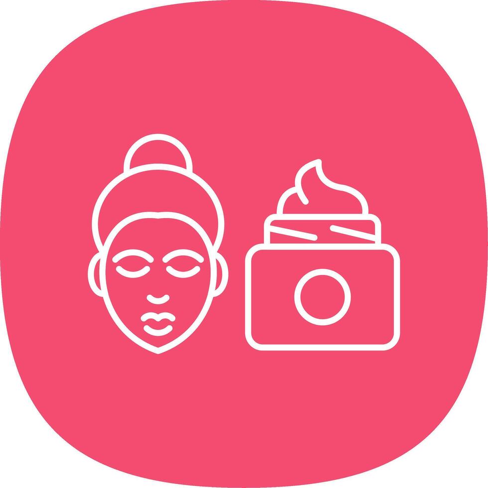 Skin Care Line Curve Icon vector