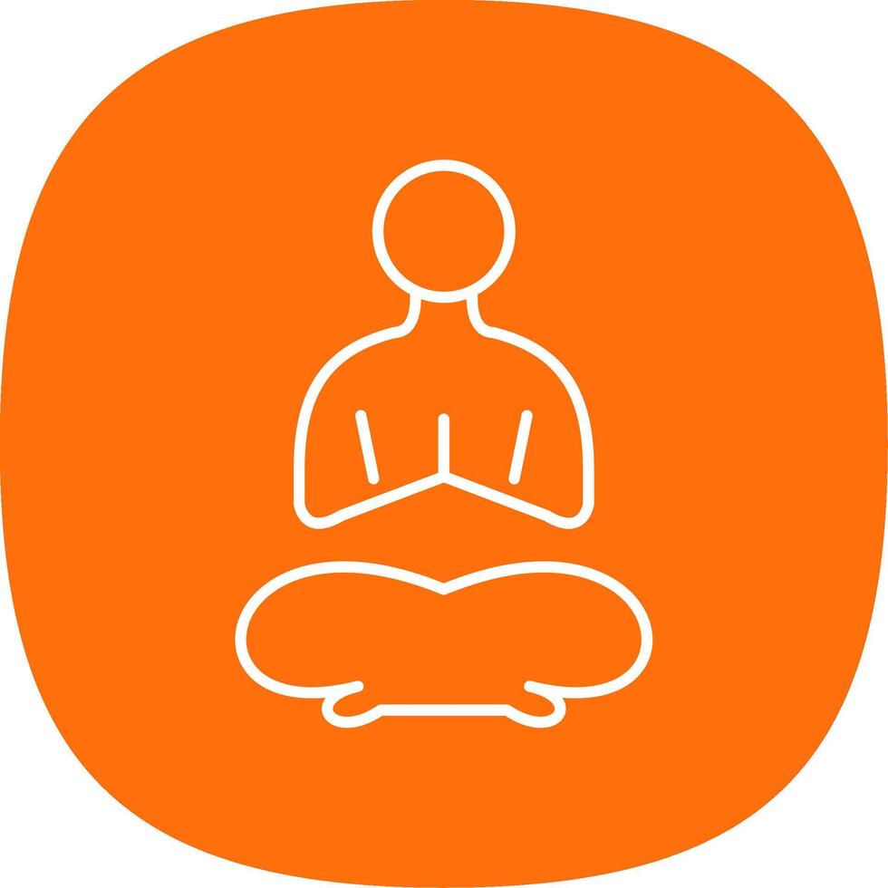 Yoga Line Curve Icon vector