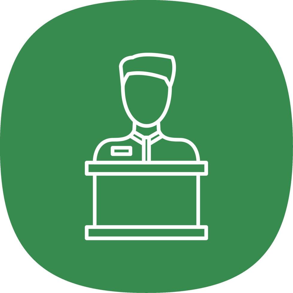 Reception Line Curve Icon vector