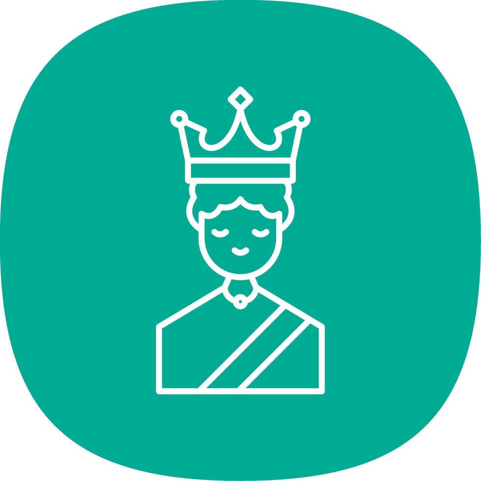 Queen Line Curve Icon vector