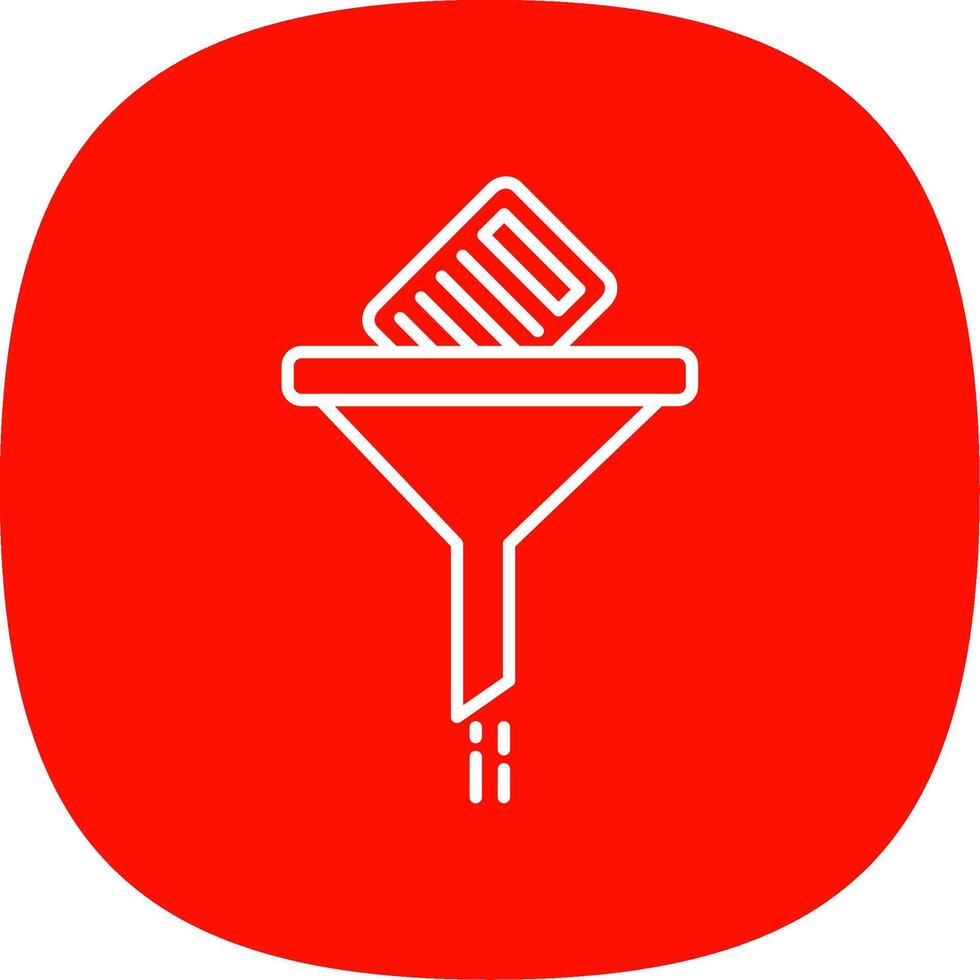 Filtering Data Line Curve Icon vector