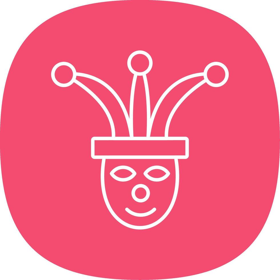 Jester Line Curve Icon vector