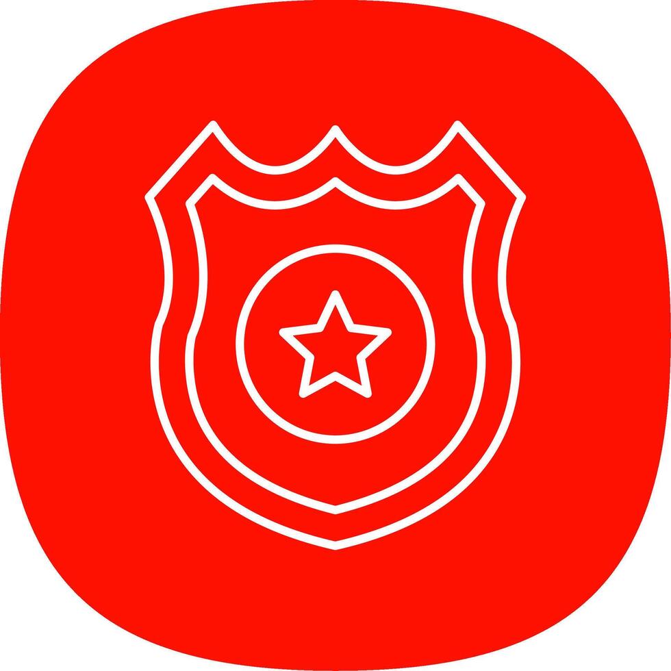 Police Badge Line Curve Icon vector