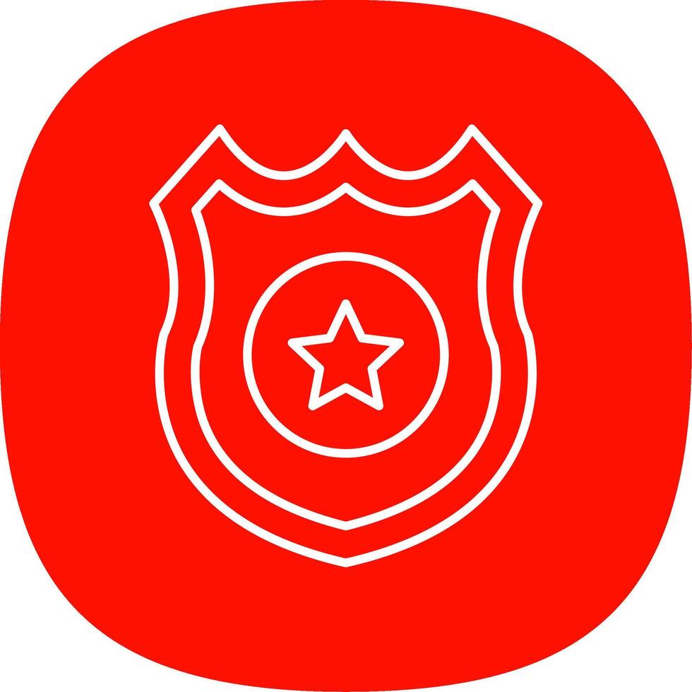 policía Insignia línea curva icono vector