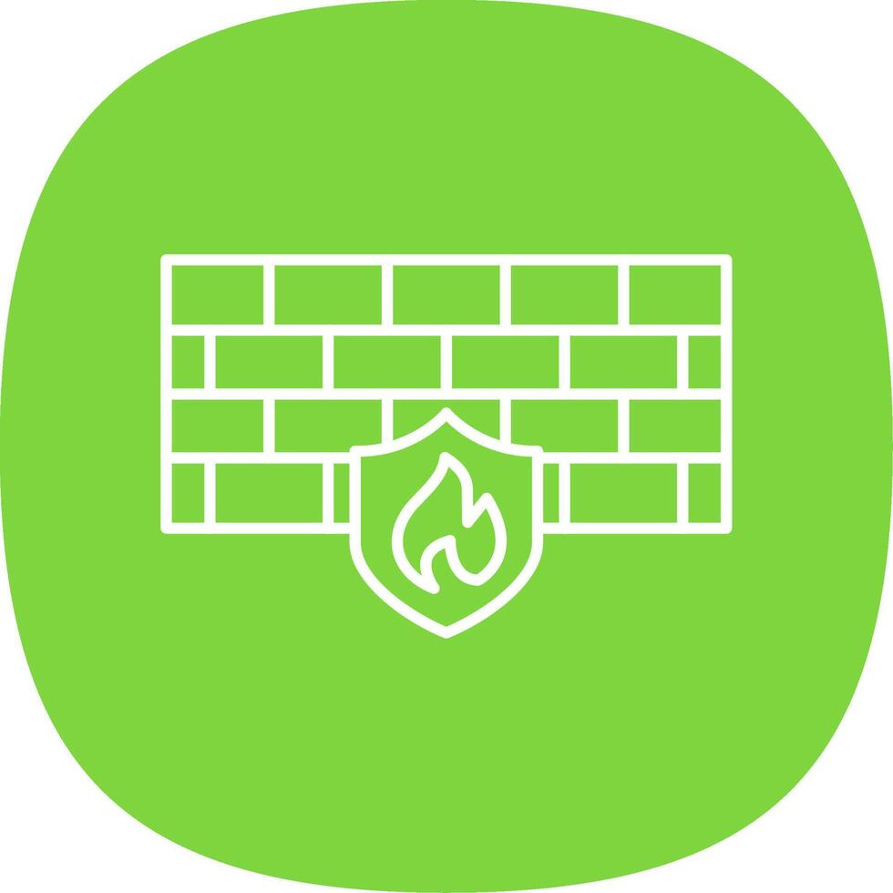 Firewall Line Curve Icon vector