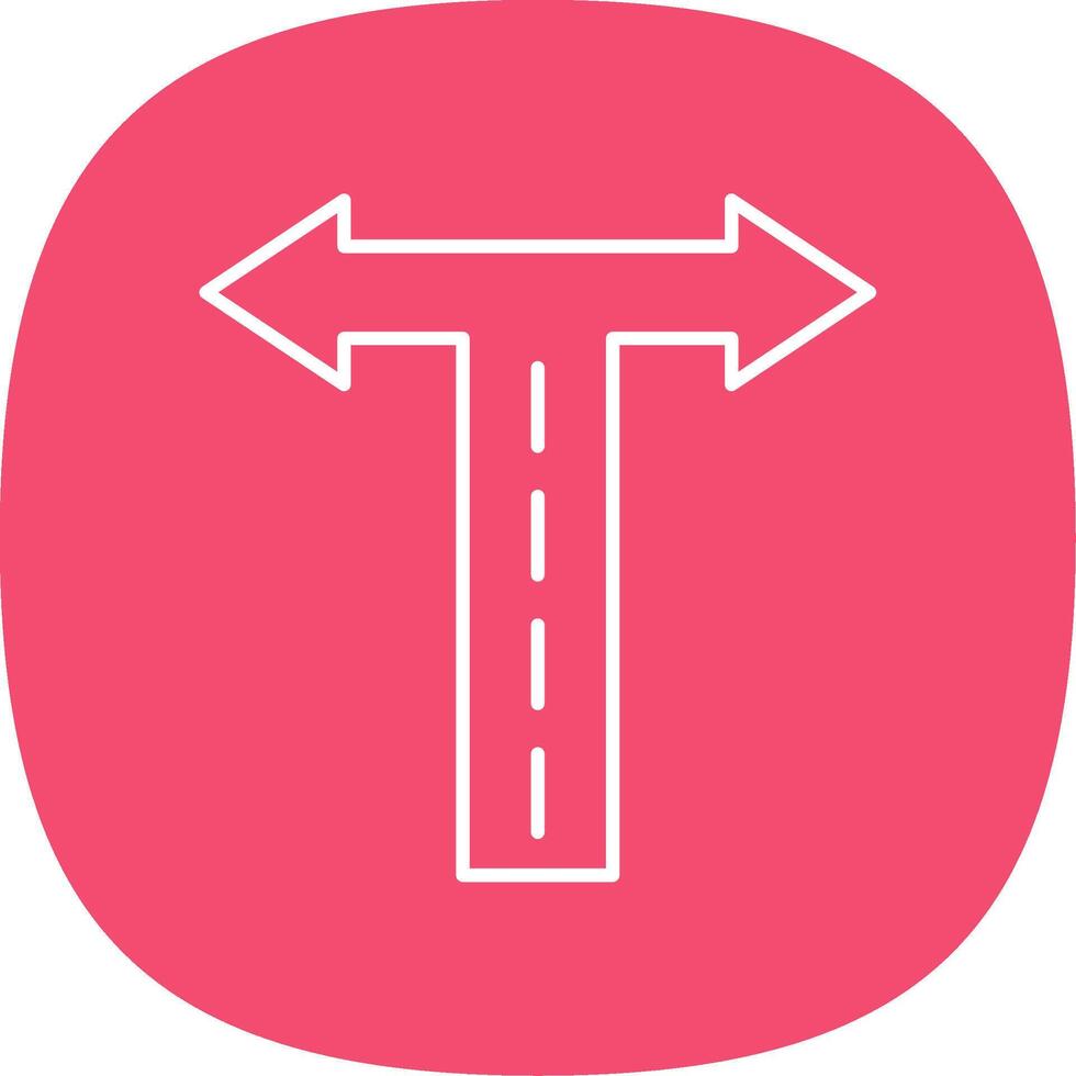 Crossroad Line Curve Icon vector