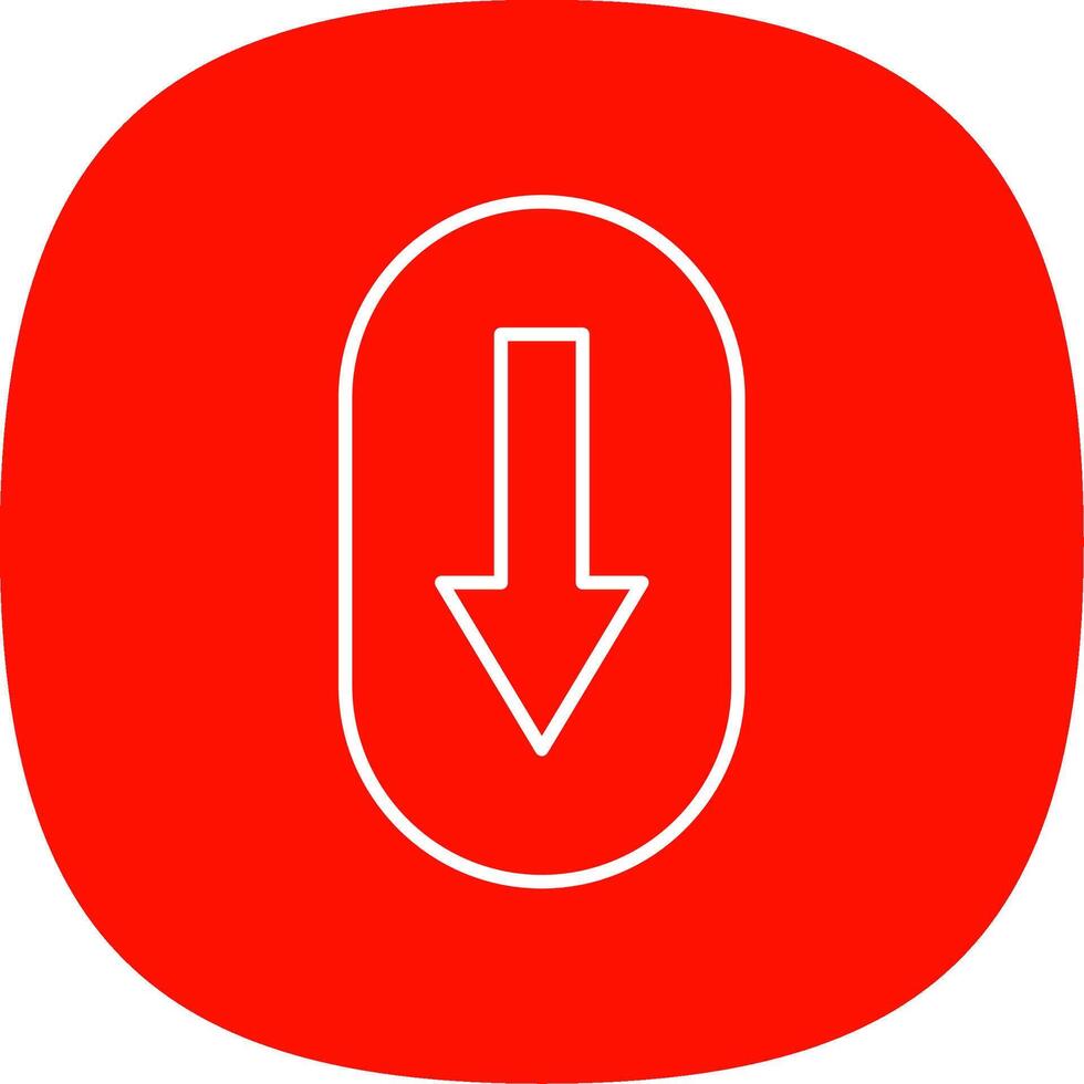 Scroll Down Line Curve Icon vector