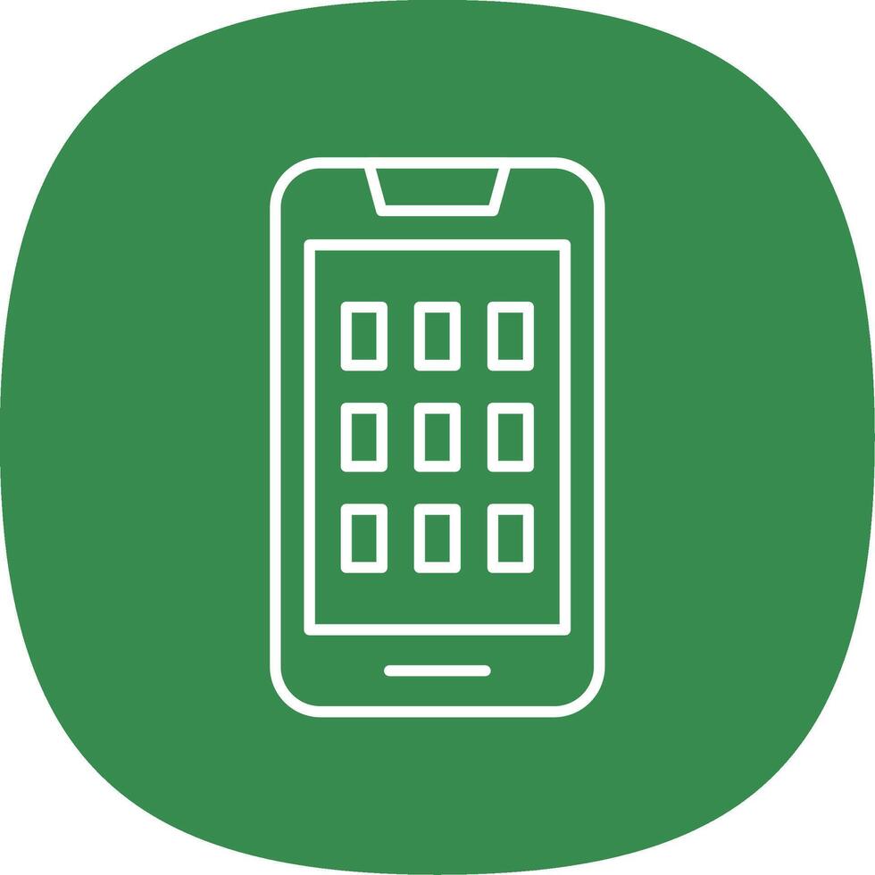 Mobile Line Curve Icon vector