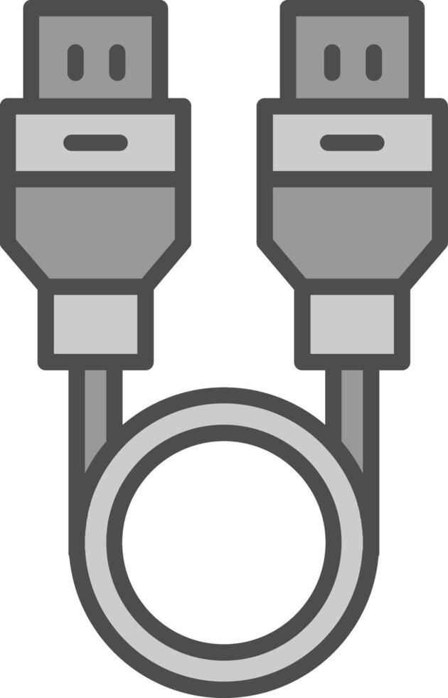 Usb Cable Fillay Icon vector