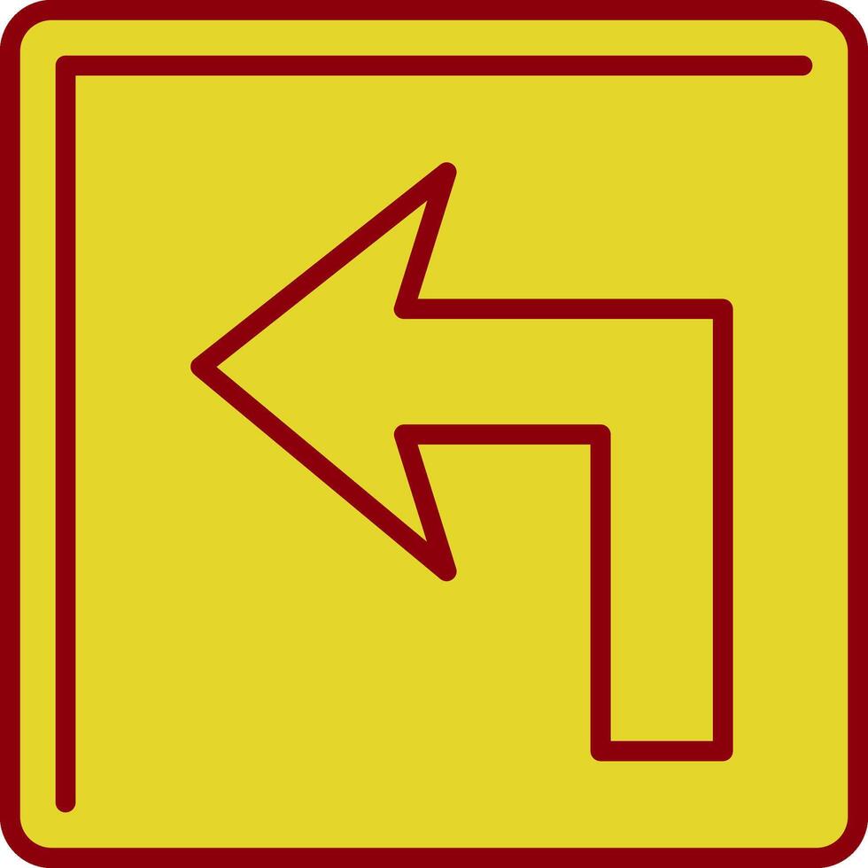 Turn Left Line Two Color Icon vector