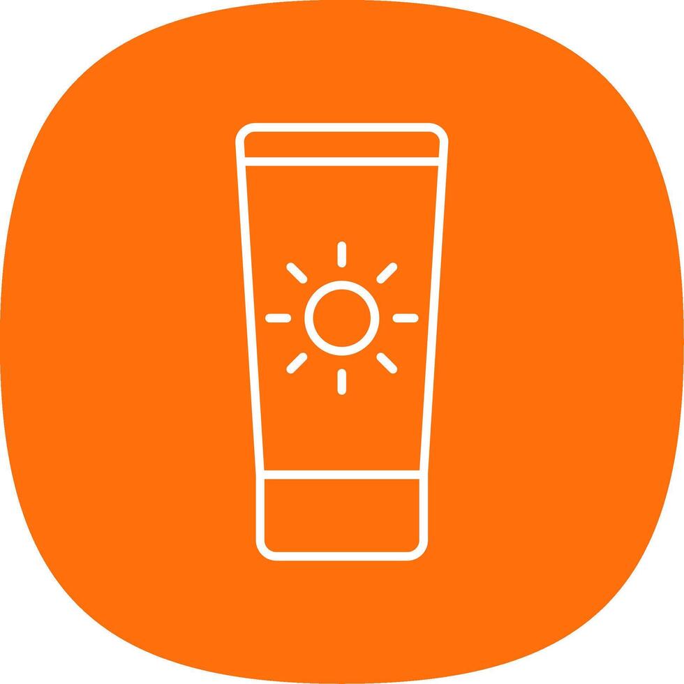 Sun Cream Line Curve Icon vector